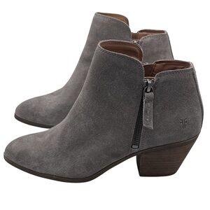 Frye Boots Judith Gray Suede Ankle Boots